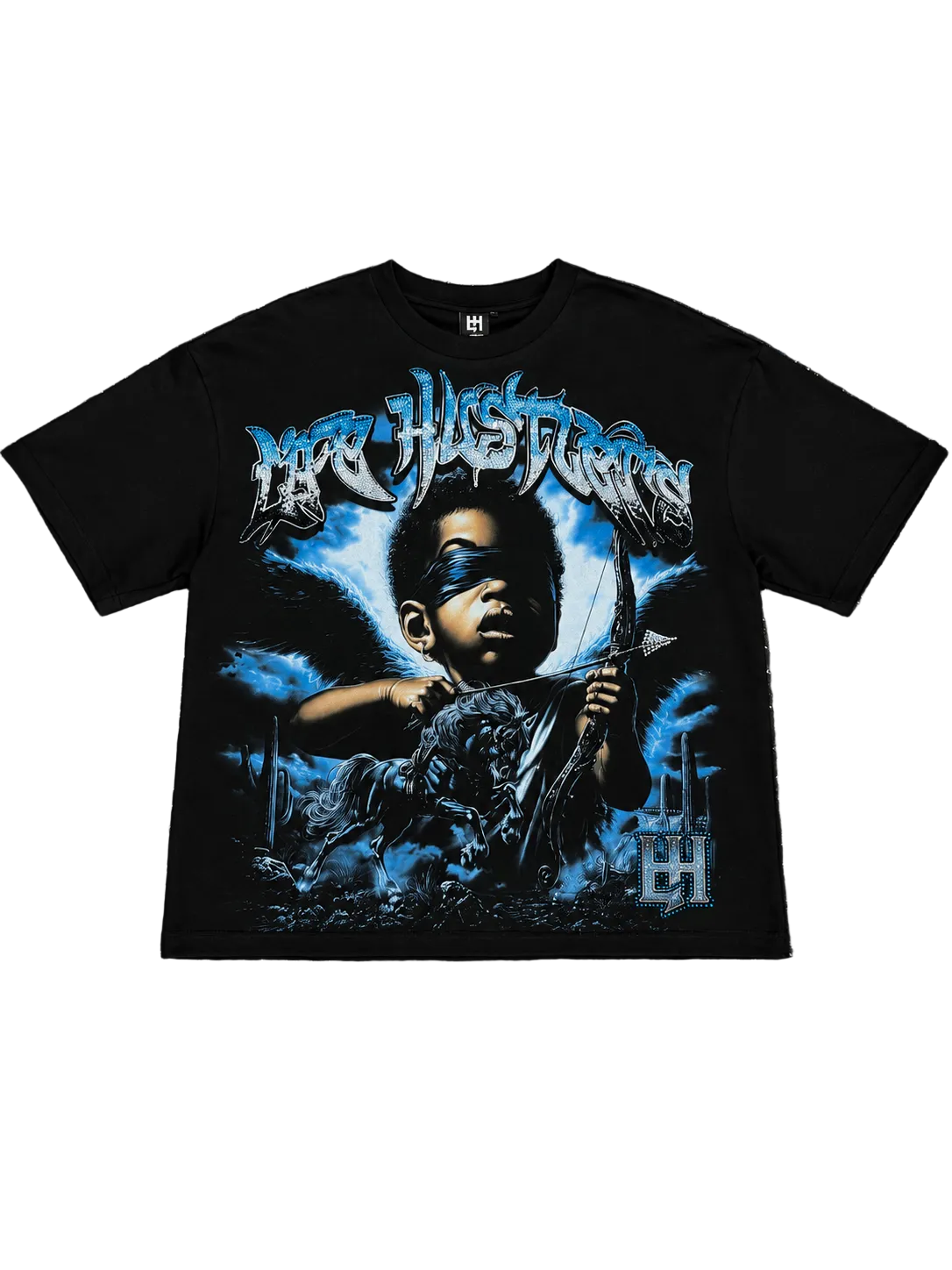 LIFE HUSTLERS WARRIOR GIRL BLACK TEE
