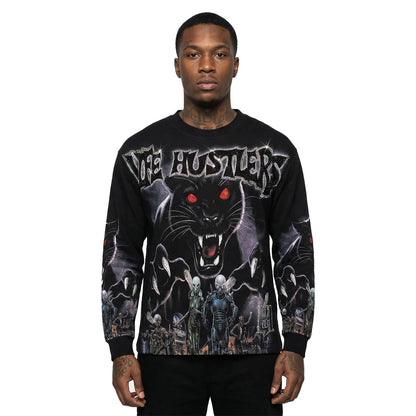 LIFE HUSTLERS BLACK PANTHER LONG SLEEVE TEE