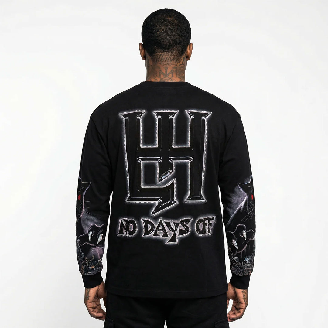 LIFE HUSTLERS BLACK PANTHER LONG SLEEVE TEE