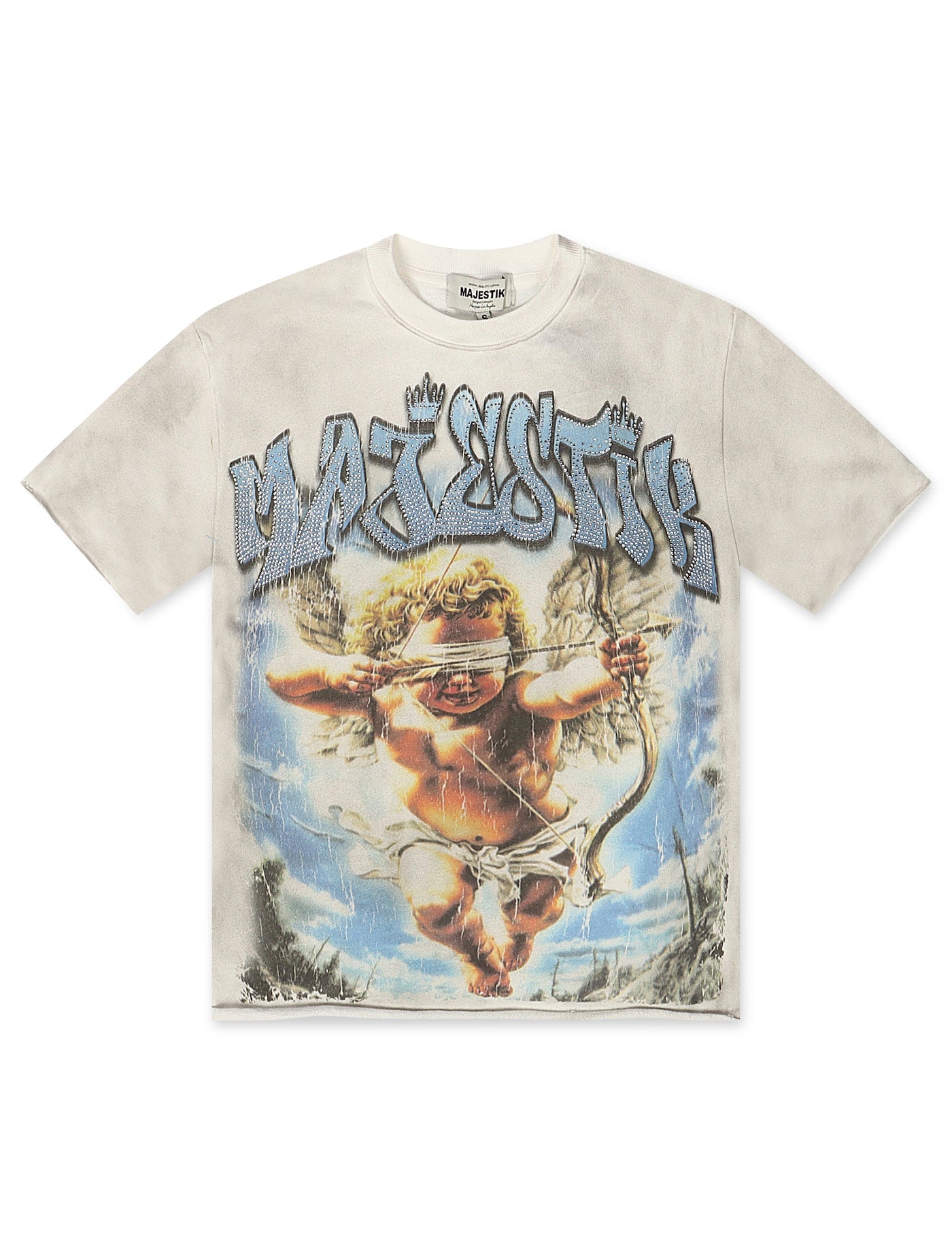 MAJESTIK BABY ANGEL FRENCH TERRY TEE - OFF WHITE