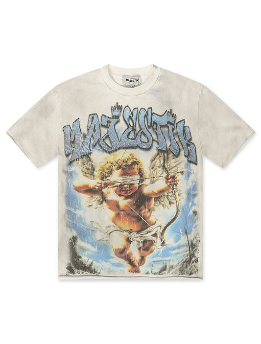 MAJESTIK BABY ANGEL FRENCH TERRY TEE - OFF WHITE