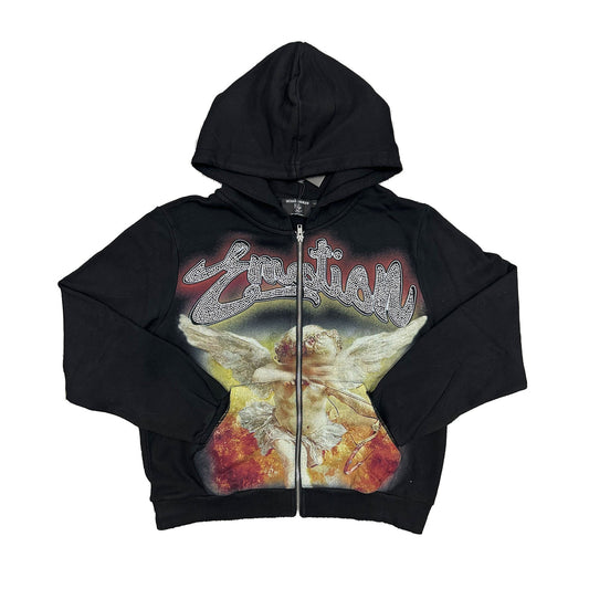 MIXED EMOTION BLACK RHINESTONE HOODIE
