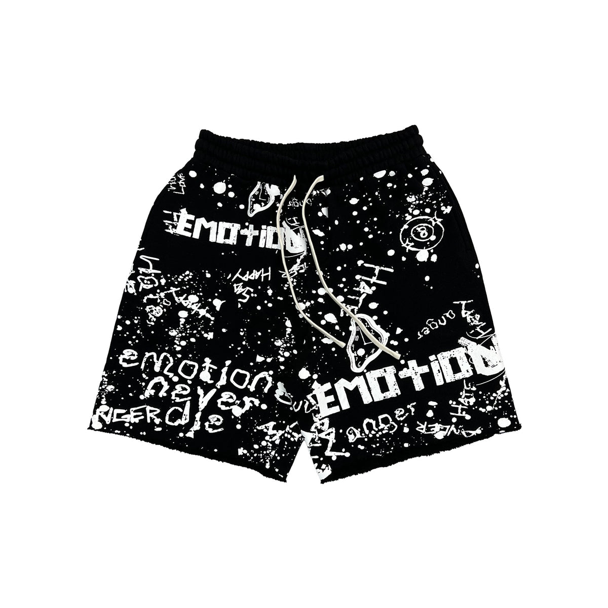 MIXED EMOTION BLACK GRAFFITI SHORT