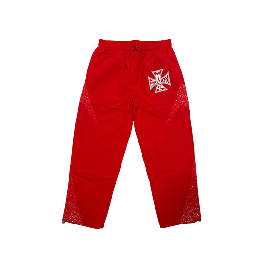 MIXED EMOTION RED NYLON PANTS