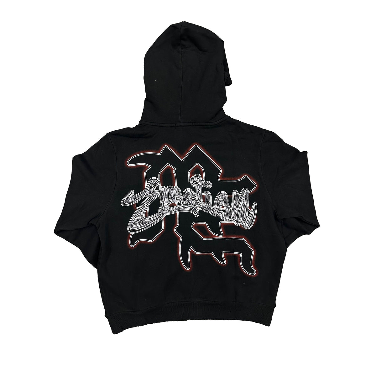 MIXED EMOTION ACID WASH RHINESTONE HOODIE