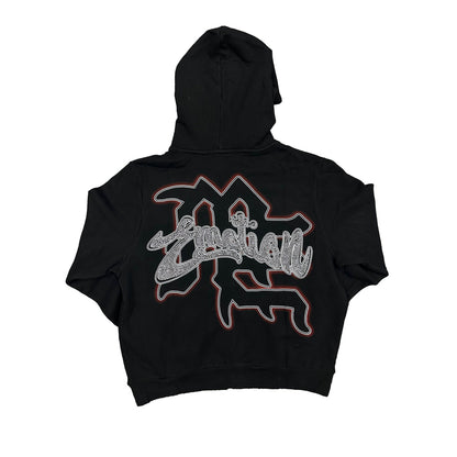MIXED EMOTION ACID WASH RHINESTONE HOODIE