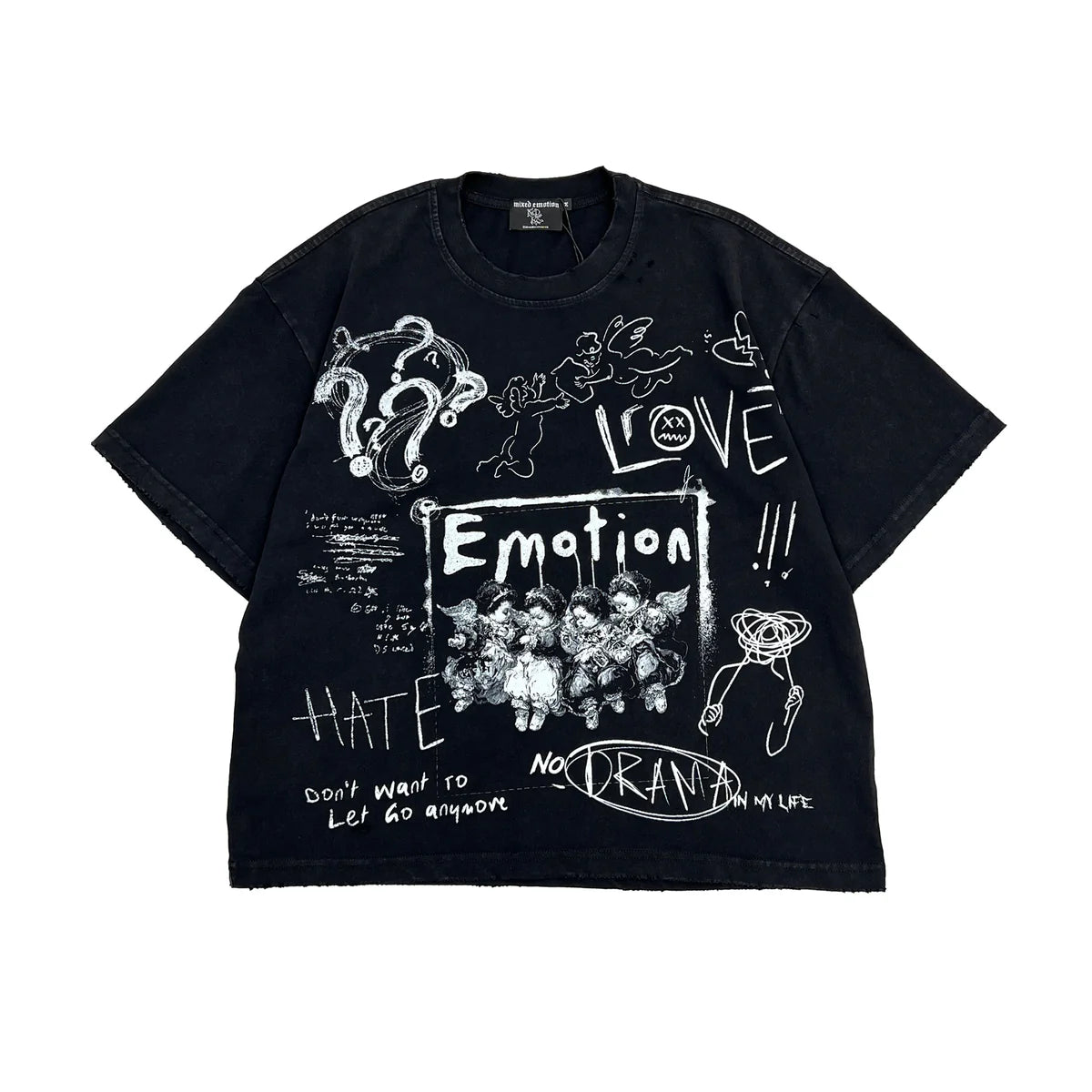 Mixed Emotion Black “chaos “ tee