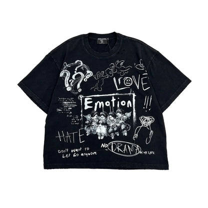 Mixed Emotion Black “chaos “ tee