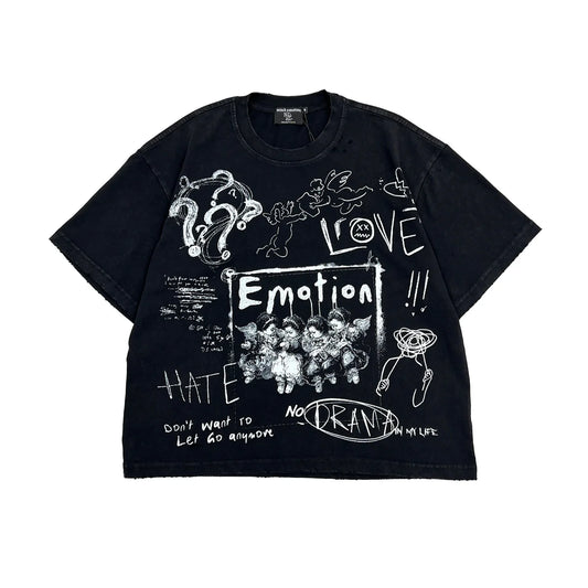 Mixed Emotion Black “chaos “ tee
