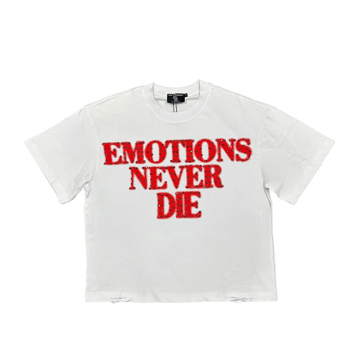 Mixed Emotion Red “End” Rhinestone tee