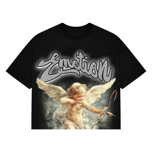 Mixed Emotion Black “Rhinestone “ Cropped tee