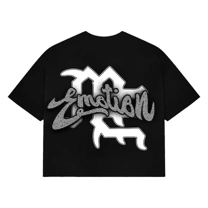 Mixed Emotion Black “Rhinestone “ Cropped tee