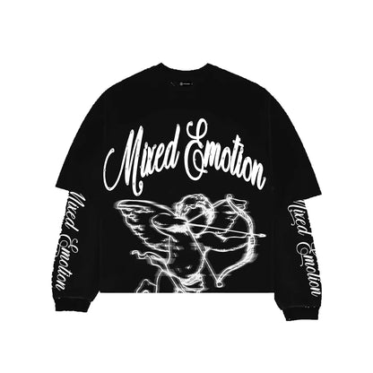 MIXED EMOTION BLUR LONG TEE