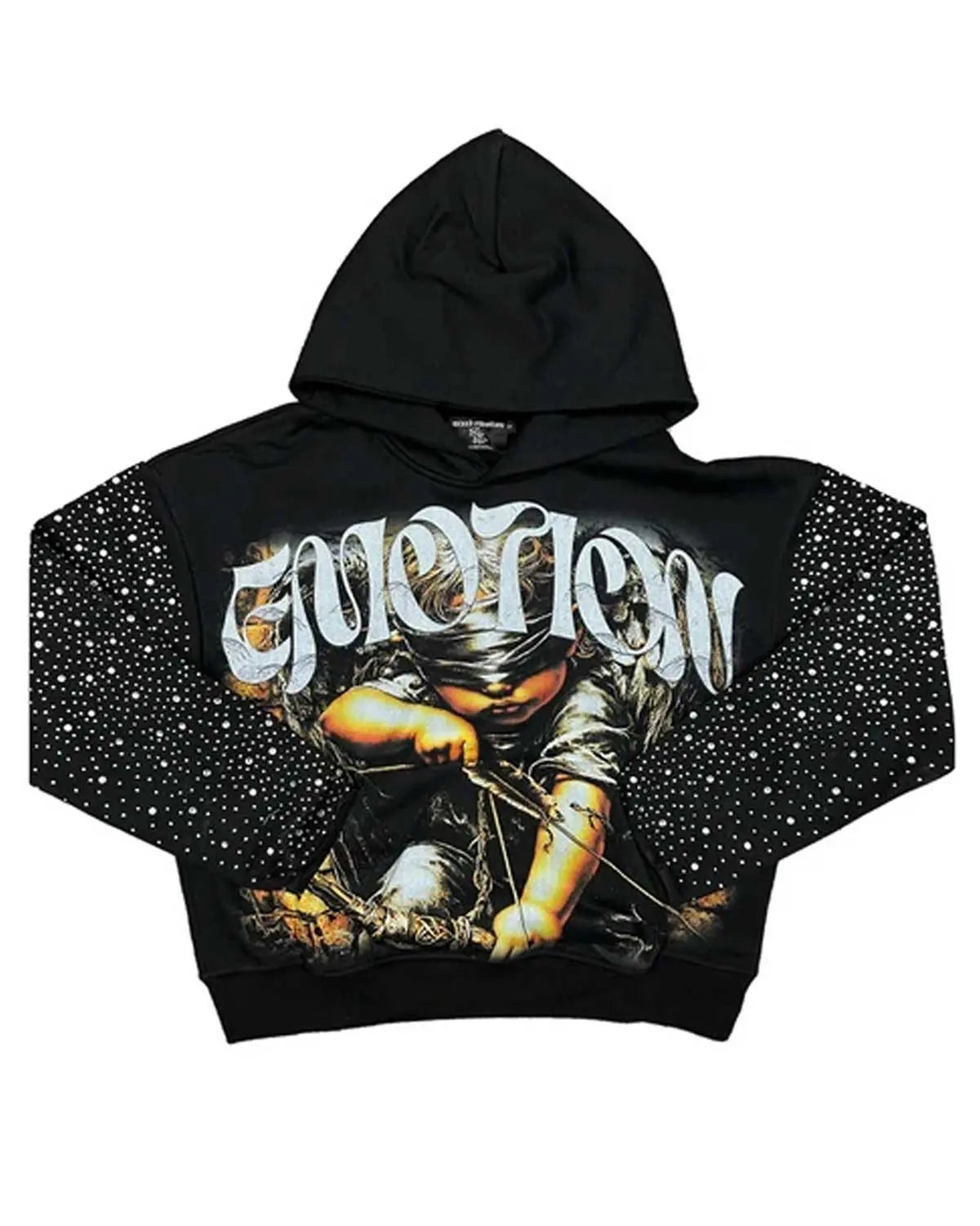 MIXED EMOTION ARCHER RHINESTONE PULL OVER HOODIE