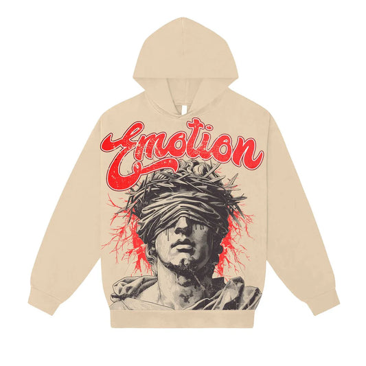 MIXED EMOTION BLINDED CREAM HOODIE