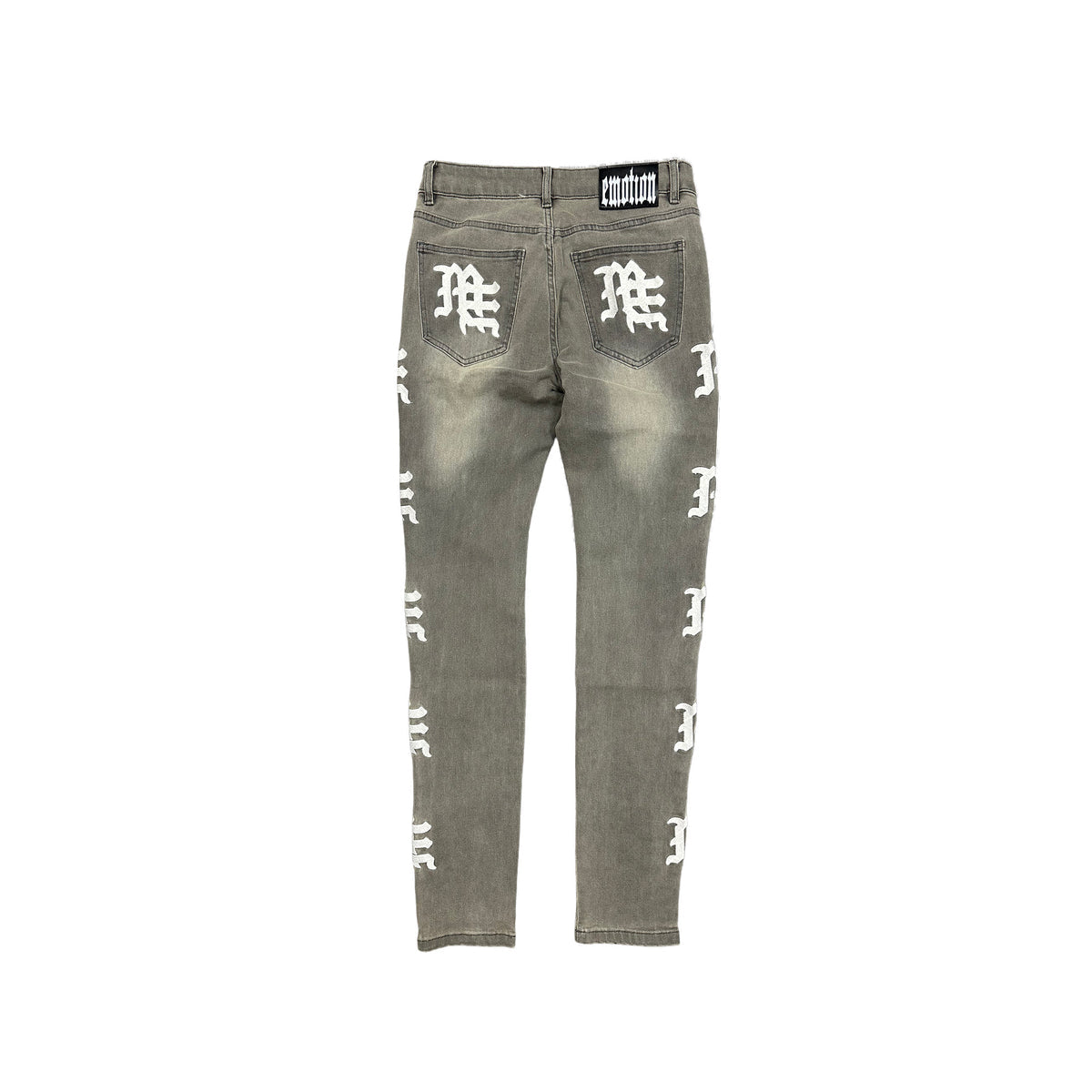 ASH GREY MONOGRAM DENIM
