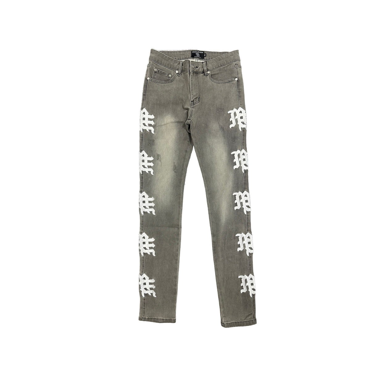 ASH GREY MONOGRAM DENIM