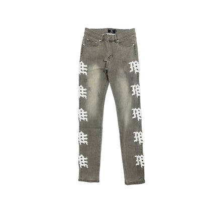 ASH GREY MONOGRAM DENIM