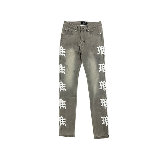 ASH GREY MONOGRAM DENIM
