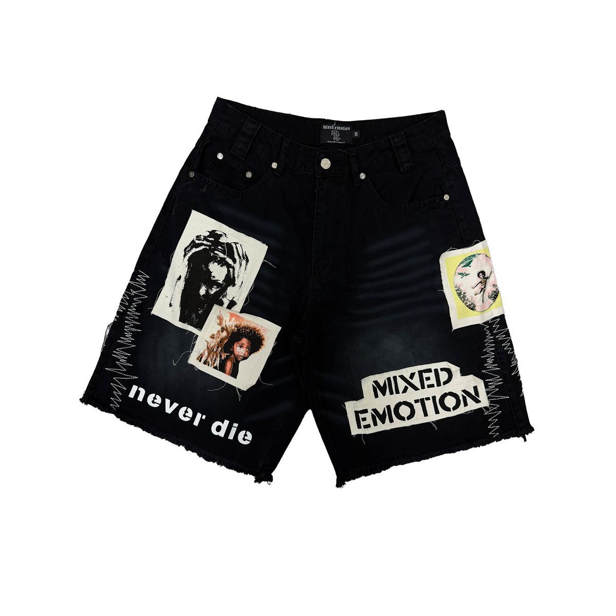 MIXED EMOTION BLACK CHAOS CARPENTER SHORTS