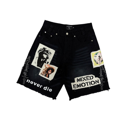 MIXED EMOTION BLACK CHAOS CARPENTER SHORTS
