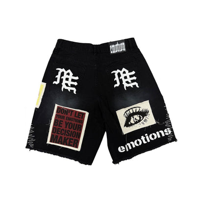 MIXED EMOTION BLACK CHAOS CARPENTER SHORTS