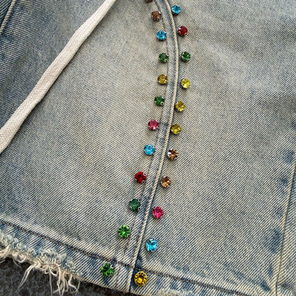 DUAA BOOMING U STONE DENIM SHORT