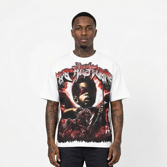 LIFE HUSTLERS WHITE TEE WARRIOR