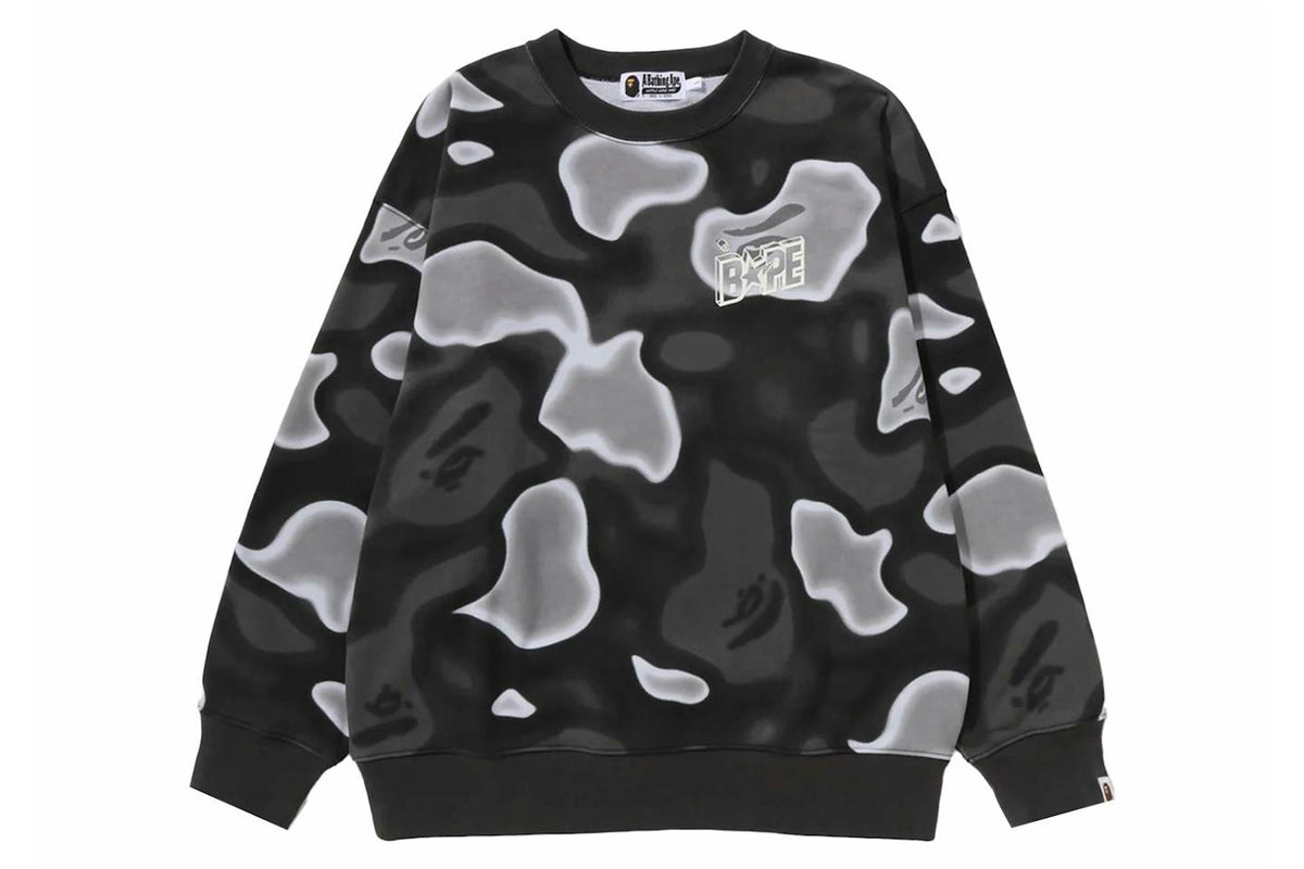 BAPE Liquid Camo Bape Sta Relaxed Fit Crewneck Grey