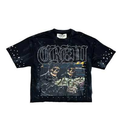 BKYS Crew F-Terry Cropped T-shirt NO BRAKES NO MERCY