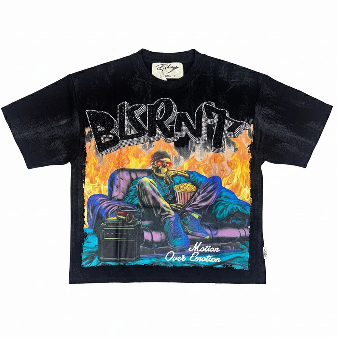 BURNT CROPPED TEE (BLACK)