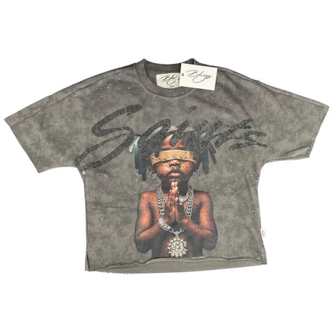 MEN BKYS SAINT F-TERRY CROPPED T-SHIRT