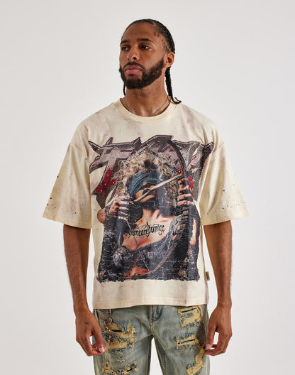 MENS BKYS VENGEANCE JUNKIE RHINESTONE GRAPHIC T-SHIRT