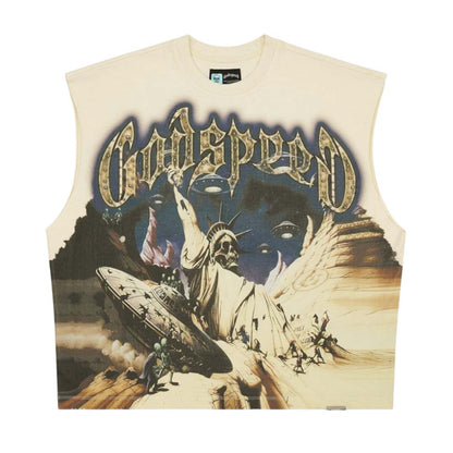 Godspeed The Landing Sleeveless Bone Tee