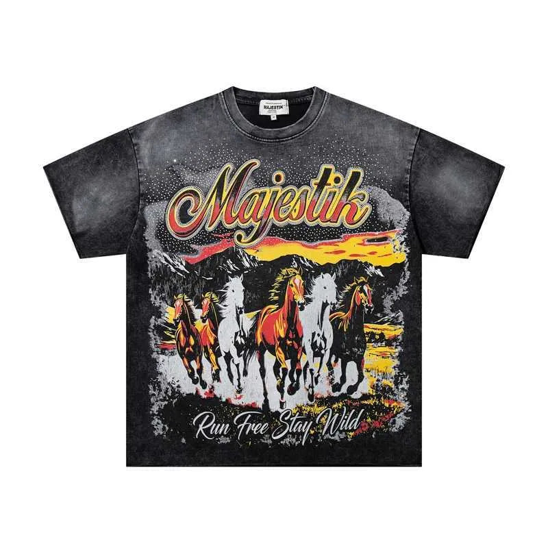 MAJESTIK RUN FREE RHINESTONE TEE
