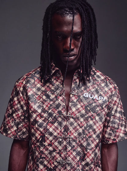 GUAPI Charcoal Plaid Leather Shirt & Shorts