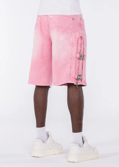 GUAPI French Rose Cross Buckle Shorts
