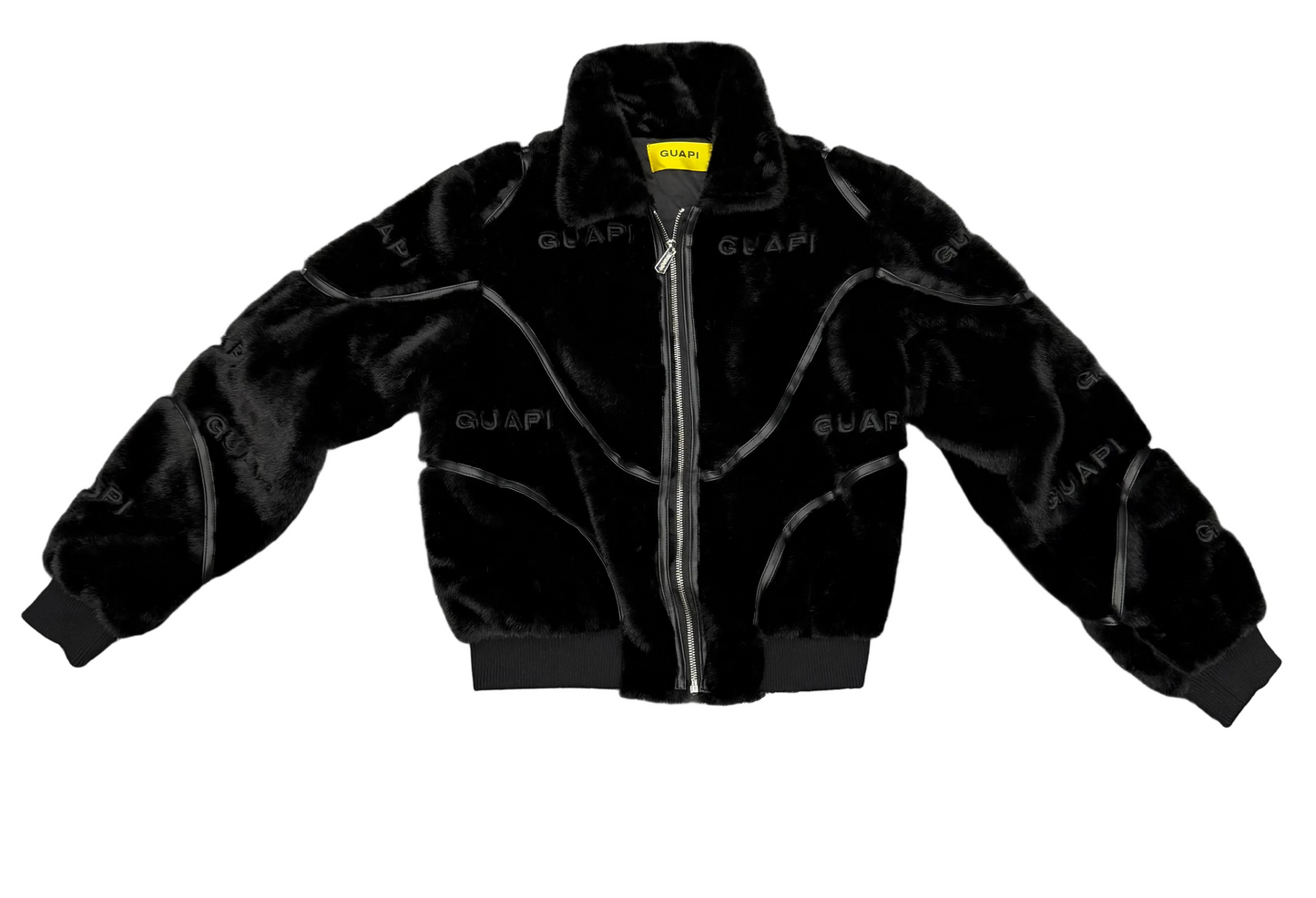 GUAPI black puff furry jacket