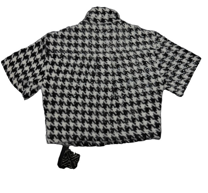 GUAPI White houndstooth furry crop