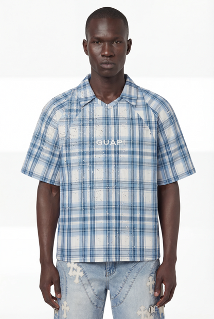 GUAPI Ice Blue Plaid Shirt