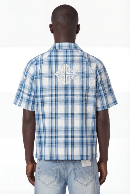 GUAPI Ice Blue Plaid Shirt