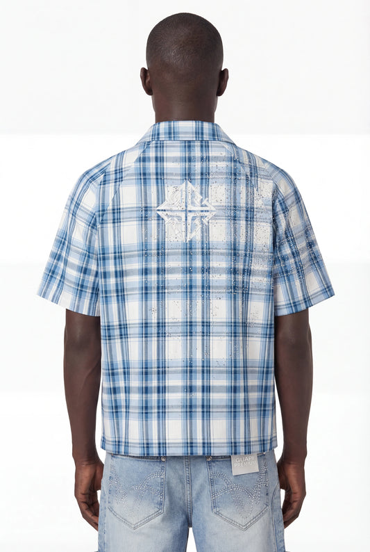 GUAPI Ice Blue Plaid Shirt