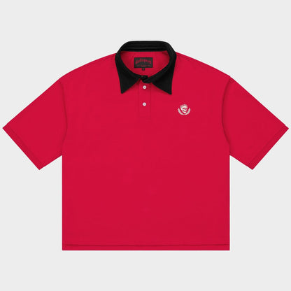 GODSPEED Victor Minimal Crest Polo (Red)