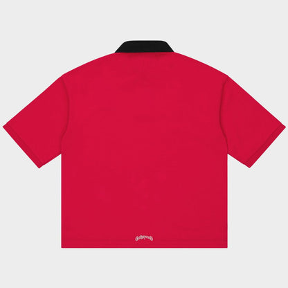 GODSPEED Victor Minimal Crest Polo (Red)