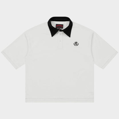 GODSPEED Victor Minimal Crest Polo (White)