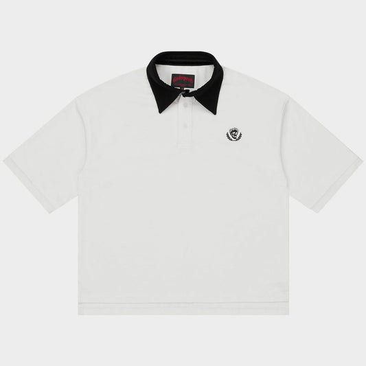 GODSPEED Victor Minimal Crest Polo (White)