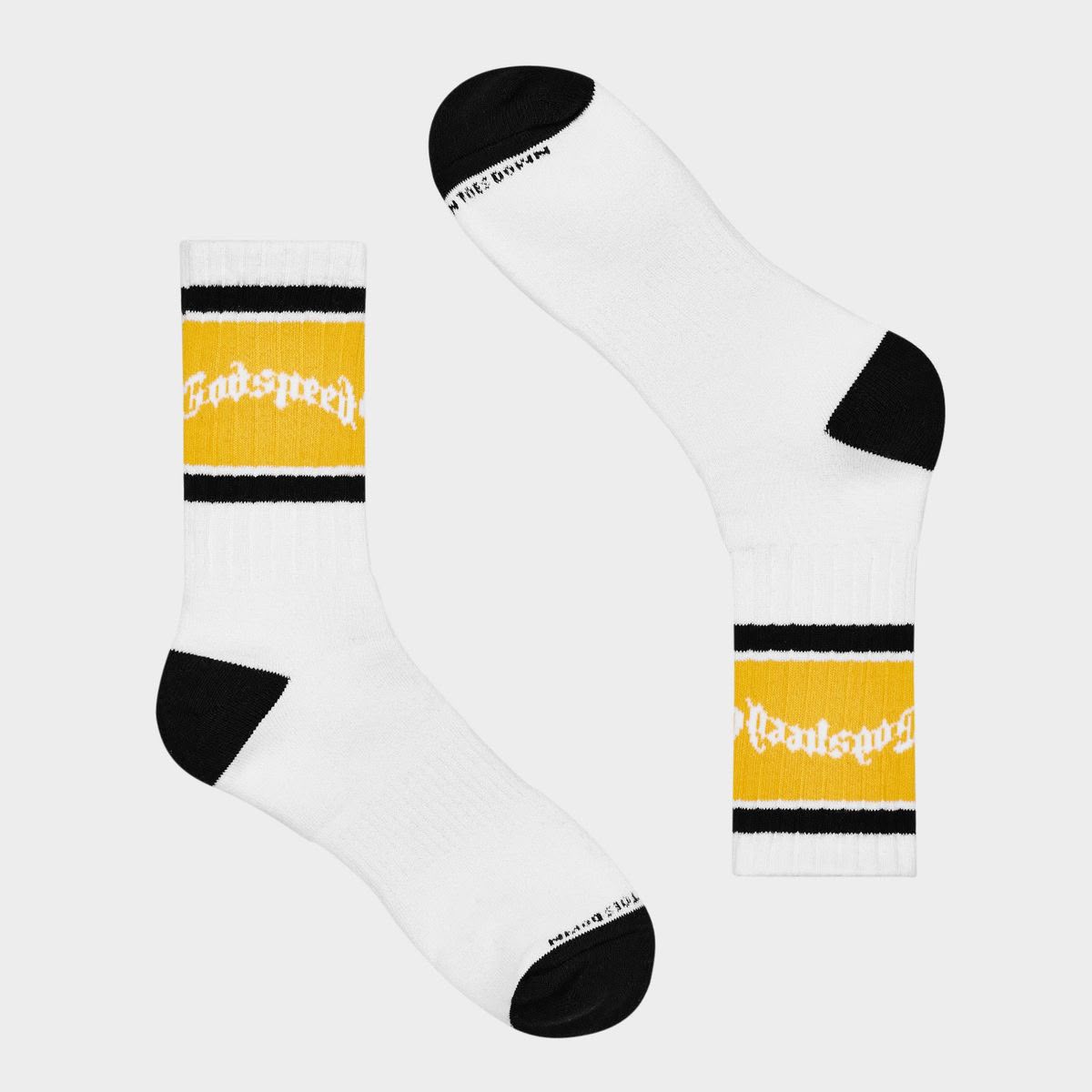 GODSPEED Og Logo Striped Sock (White/Yellow)
