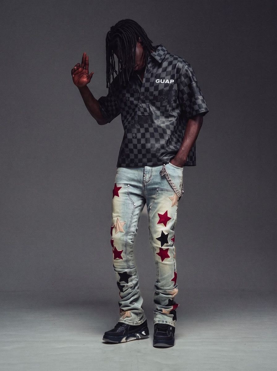GUAPI Obsidian Black Checkerboard Leather Shirt V2