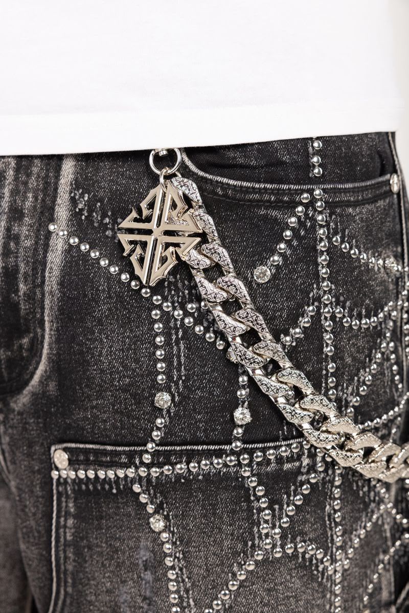 GUAPI Obsidian Black Spider Denim Shorts