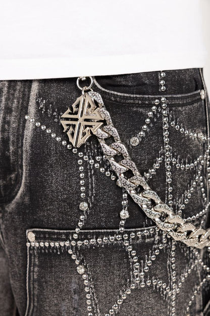 GUAPI Obsidian Black Spider Denim Shorts